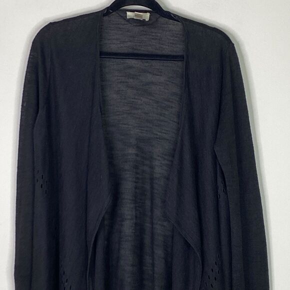 LOFT Open Front Cut Out Lightweight Ramie Cardigan Women's Size Medium - Picture 7 of 8